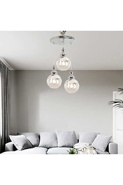 Apliqa Leon 3 Lü Yuvarlak Sarkıt Spor- Salon Avize