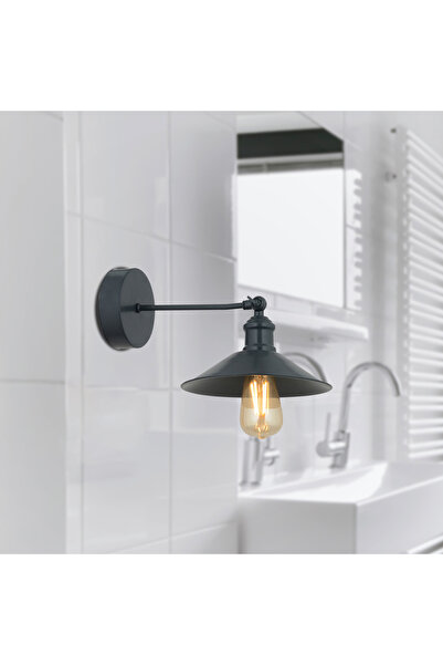 Apliqa Yekta Siyah Yatak Odası-Yatak başı,Cafe,Restoran için Duvar Lambası Retro Aplik