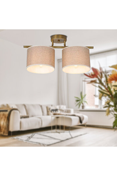 Apliqa Selina 2Li Şapkalı Modern Plafonyer Genç Odası Mutfak Yatak Odası Avize