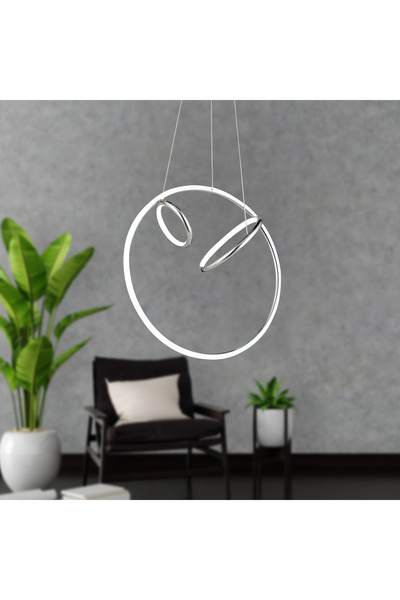 Apliqa Acosta Krom Sarkıt 44 Watt Sarkıt Ledli Ofis Avizeleri Modern Mutfak B...