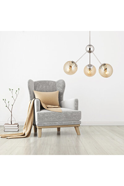 Apliqa Meyo 3Lü Krom Bal Camlı Modern Genç Odası Yatak Odası Salon Avize