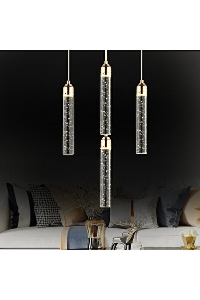 Apliqa Zaki 4 lü Gold Kaplama 3 Renkli 58 Watt Ledli Modern Tasarım Oturma Odası,Genç Odası,Yatak Odası,Sal