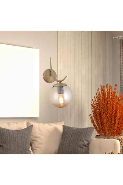 Apliqa Germaine Tekli Eskitme Bal Camlı Modern Yatak Başı, Salon Aplik