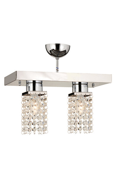Apliqa Peter 2Li Sıralı Krom  Kristalli, Taşlı Modern Tasarım Yatak Odası Kri...