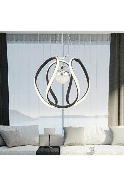 Apliqa Leroy Tekli Siyah Krom 3 Renkli 40 Watt Ledli Modern Oturma Odası, Kor...