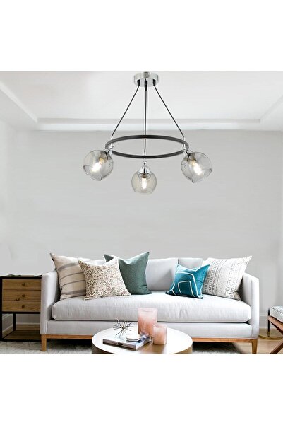 Apliqa Flora 3 Lü Krom Detaylı Modern Koridor Mutfak Salon Avize