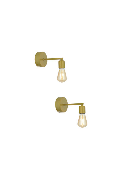 Apliqa Binay Gold 2'li Aplik Seti Yatak Odası-Yatak başı,Cafe,Restoran için Duvar Lambası