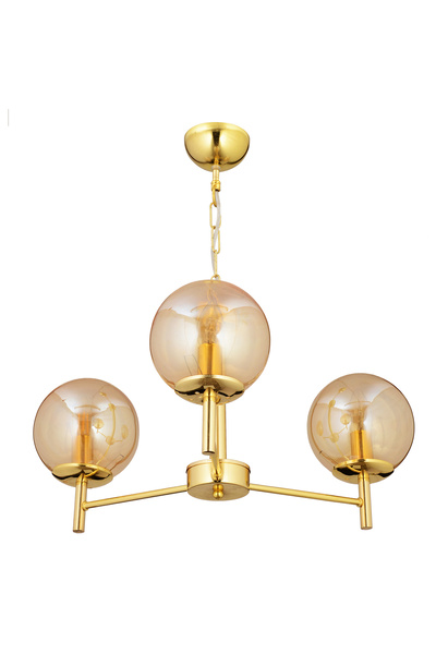 Apliqa Minar 3Lü Gold Kaplama Modern Yatak odası Salon Avize