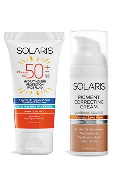 SOLARIS Tüm Cilt Tipleri İçin Güneş Kremi SPF 50+ (50 ml) ve Aydınlatıcı Leke...
