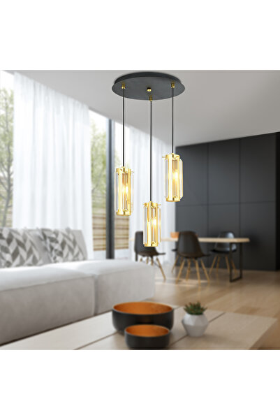 Apliqa Natali 3Lü Sarkıt Eskitme Modern Genç Odası Mutfak Salon Sarkıt Avize