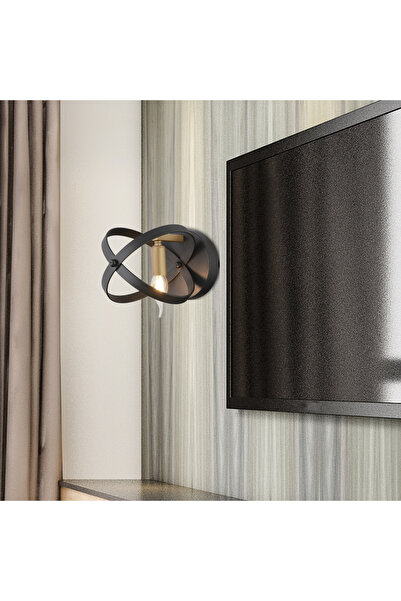 Apliqa Caliope Eskitme Duylu Siyah Modern Oturma Odası, Koridor, Yatak Başı, Salon Aplik