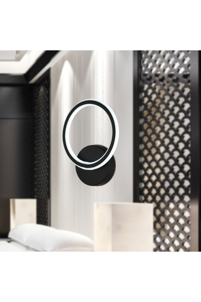 Apliqa Besta Siyah 102 Watt Duvar Lambası Modern Tasarım Salon Led Aplik