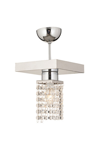 Apliqa Peter Tekli Krom  Kristalli, Taşlı Modern Tasarım Kristal Salon Avize