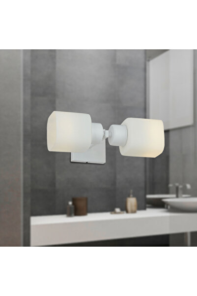 Apliqa Armin 2Li Beyaz Duvar Lambası Ayna Üstü-Yanı Modern Banyo Aplik
