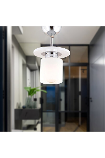 Apliqa Atlas Tekli Beyaz Yuvarlak Modern Genç Odası Mutfak- Banyo Mutfak Salon Spot Avize