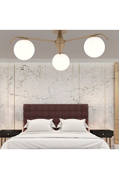 Apliqa Diaspor 3'lü Yuvarlak Eskitme Beyaz Camlı Modern Plafonyer Genç Odası ...