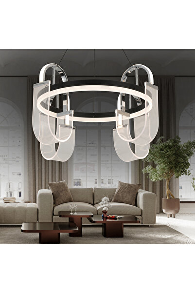 Apliqa Debora 4 lü 65 watt Ledli Modern Tasarım Oturma Odası Salon Avize