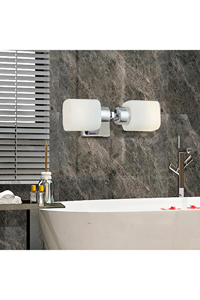 Apliqa Armin 2li Krom Kaplama Duvar Lambası Ayna Üstü-Yanı Modern Banyo Aplik