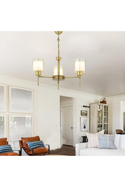 Apliqa Goldie 3 Lü Eskitme Modern Sarkıt Mutfak Salon Avize