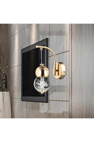 Apliqa Sasha Modern 3 Renkli 3 Watt Gold Tasarım Salon Koridor Ledli Salon Aplik