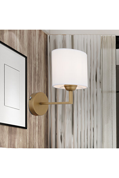 Apliqa Zadie Tekli Beyaz Şapkalı Eskitme Duvar Lambası Yatak Odası-yatak Başı...