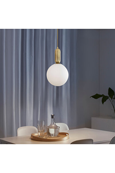 Apliqa Arlo Tekli Eskitme Camlı Sarkıt -Led Ampul Dahil Top Avize Modern Koridor Mutfak Salon Sarkıt Avize