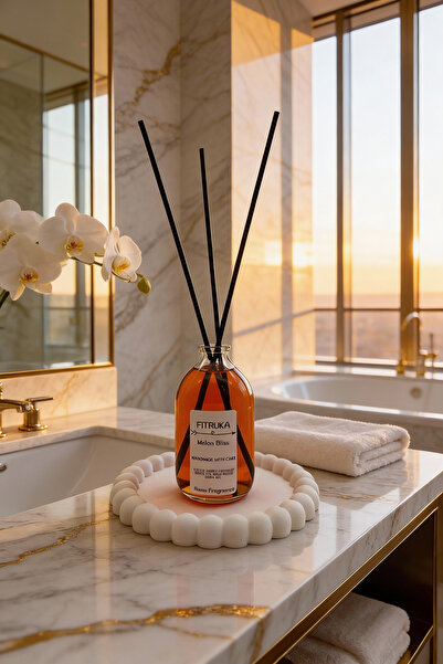 Ftrk Store Kavun & Mango Kokulu Cam Kavanoz Oda Kokusu, Şık Tepsi Tasarımıyla...