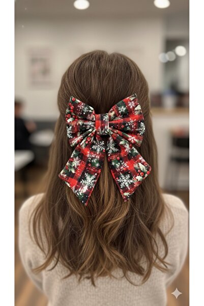 Toka Perisi Handmade Red Plaid New Model Bow Buckle, Red New Year Buckle, Wom...