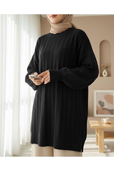 HİJABAYA κοτλέ άνοιγμα Μαλακό πλεκτό τουνίκ