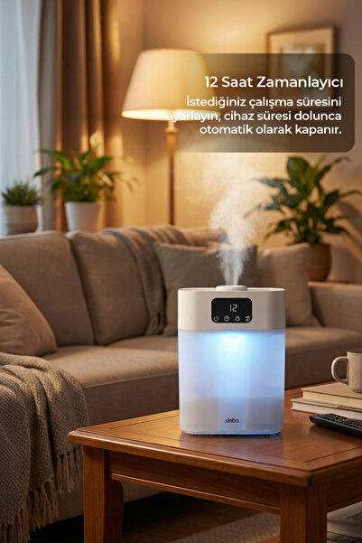 Sinbo 5.5L Ultrasonik Hava Nemlendirici 7 Modlu Gece Lambası Saat Ayarlı ve Sessiz Çalışma SAH-6119