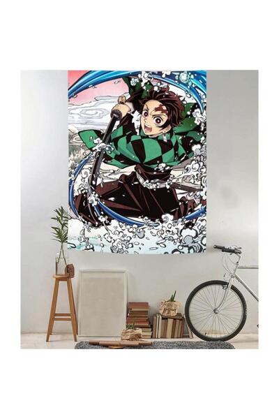 Köstebek 70 X 100 Cm Anime Kimetsu No Yaiba Tanjiro Duvar Halısı