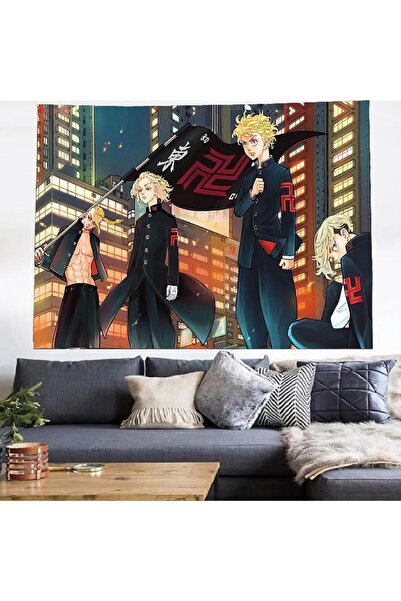 Köstebek 70 X 100 Cm Tokyo Revengers Black Flag Duvar Halısı