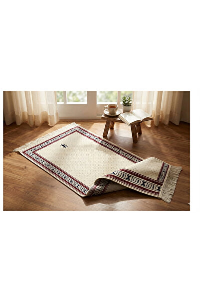 Segadty Prayer rug inspired by northern Saudi heritage, home or travel use, cream color, size 70*110