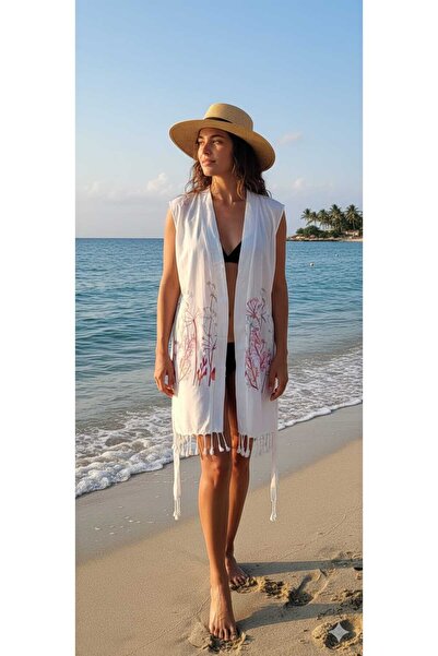 Nevin Acar Червоний латук Пештемал Пляжний халат Парео