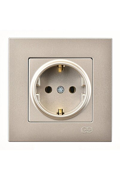 Günsan Elektrik Günsan Eqona Metalik Bej Topraklı Priz