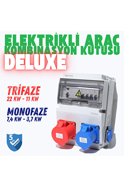 hgsşarj Deluxe' 22kW 7.4kW Elektrikli Araç Şarj Cihazı Kombinasyon Kutusu Tes...