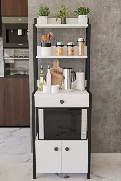 ED PET DİZAYN Çekmeceli 2 Kapaklı Çok Amaçlı Dolap Mutfak Bangosu Mikrodalga ...