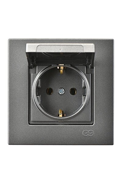 Günsan Elektrik Günsan Eqona Füme Kapaklı Topraklı Priz