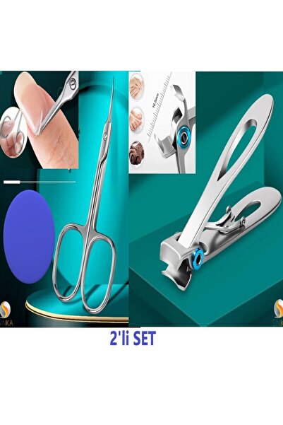 SİNKA Paslanmaz Ultra Geniş Ağızlı Tırnak Makası + Manikür Makası Paslanmaz I...