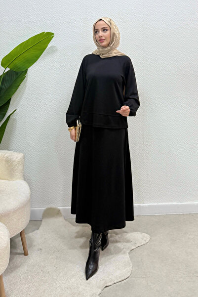 Tesettür Diyarı Σετ Μαντίλι Χιτζάμπ με Φούστα από Υφασμάτινο Μοντέλο Lavendi ...