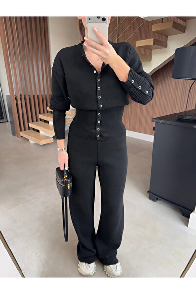 My Blog Set de tricotaje cu nasturi negri - 904