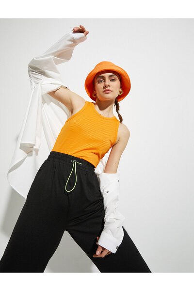 Koton Corded Fabric Athlete Halter Neck Tanktop