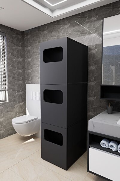 Mirobi Lavina Banyo Kirli Sepetli Çamaşır Dolabı Antrasit