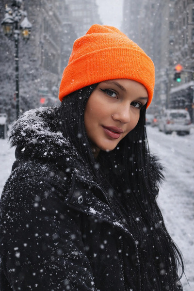 Saria Moda Tricotaj portocaliu neon unisex basic Beanie