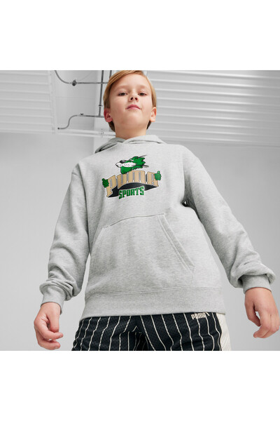 Puma هودي للأولاد الشباب من أجل قاعدة المعجبين - رمادي