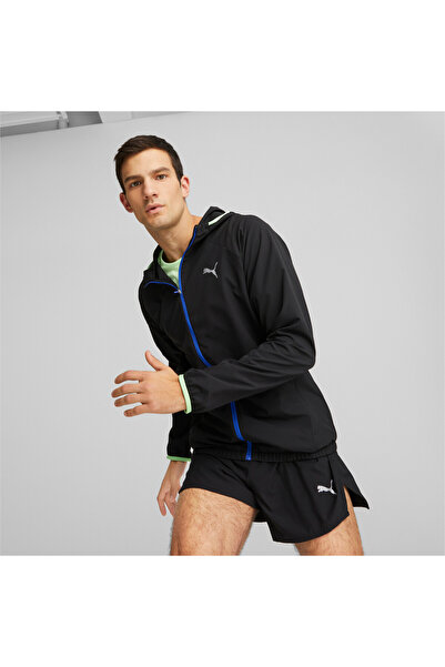 Puma Mens ULTRAWEAVE Hooded Running Jacket - Black