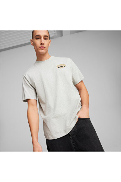 Puma Mens TEAM Graphic Tee - Gray