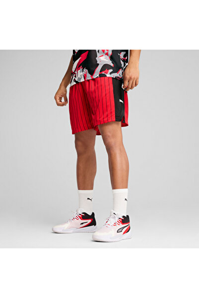Puma Mens Rival Rage Heritage All-Over Print Shorts - Red