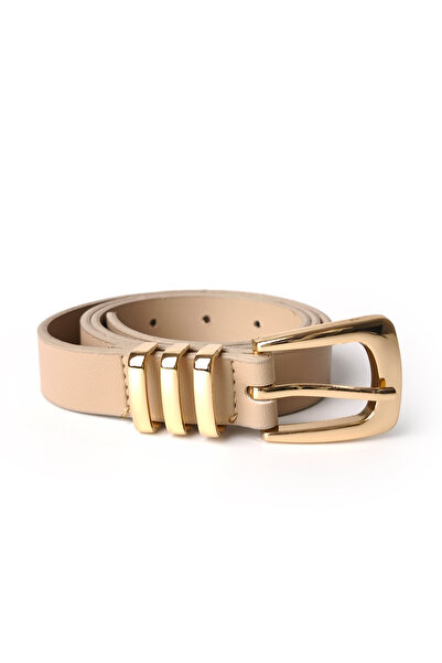 Ecrou Square Buckle Belt Beige