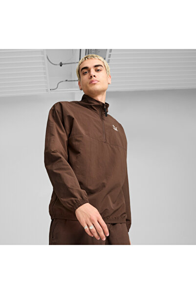 Puma Mens CLASSICS Woven Relaxed Crew - Brown